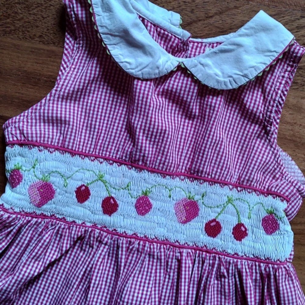 Smocked Strawberry Dress - 6